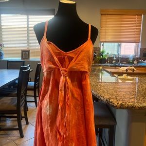 Attic Salt summer dress with tie front, spaghetti strap